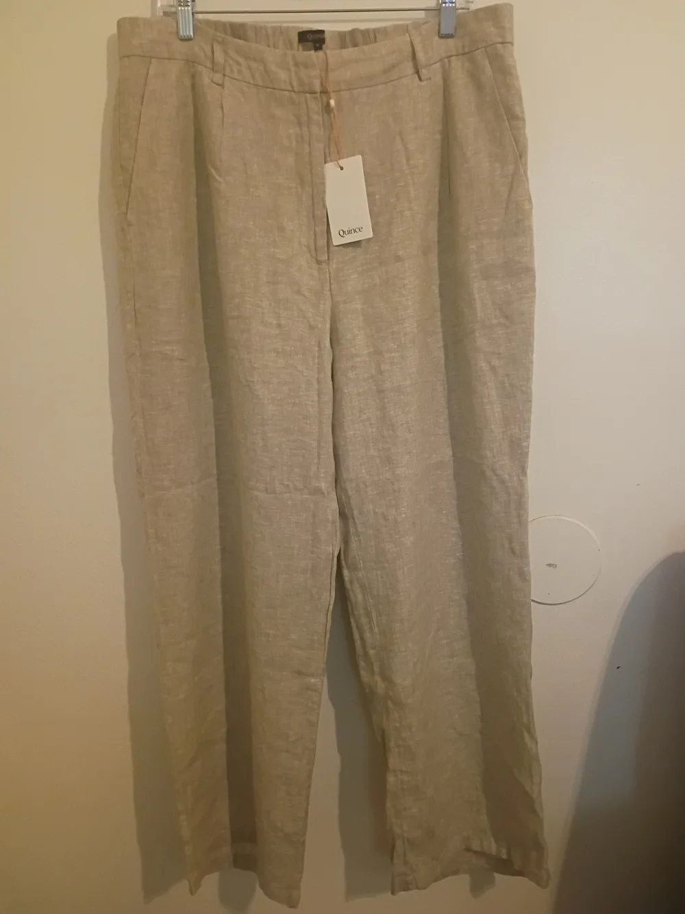 Quince Linen Wide-Leg Pants in Natural Sz 16 NWT